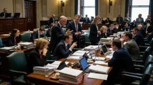 Pl r 8 bilhões em discussão na sala de negociações do Congresso cheio de deputados e senadores