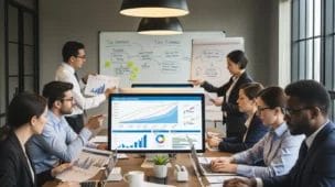 Imagem de empresários e contadores em reunião sobre reforma tributária que muda no Brasil