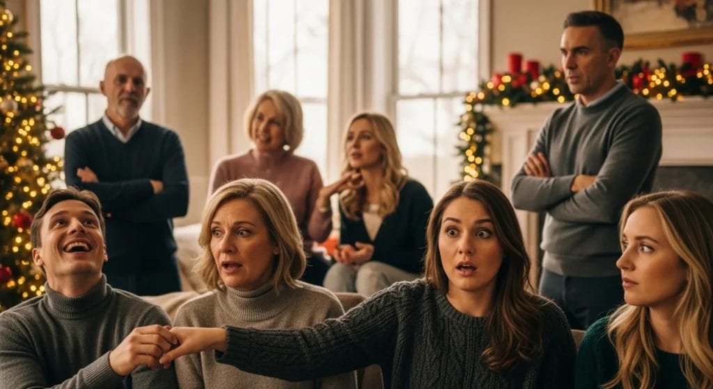 Prepare-se para as confraternizações de fim de ano: Use a astrologia para decifrar os gatilhos emocionais de cada signo e evitar as temidas tretas familiares! 1 Reunião familiar de fim de ano com expressões emotivas, refletindo emoções e a astrologia ajuda a evitar tretas